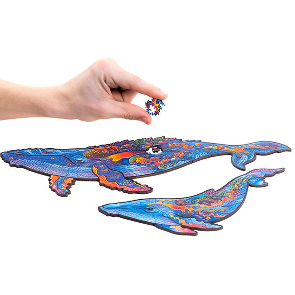 【木製ジグソーパズル】ミルキー・ホエールズ（動物のパズル・クジラ）
