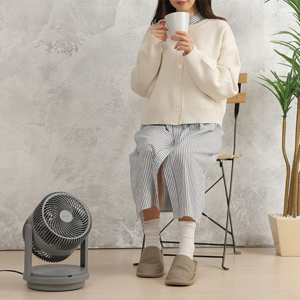 【前後２枚羽で強力】丸洗いできる３Ｄ自動首振りサーキュレーター『DUO AIR』（DCモーター）（メーカー直送品）