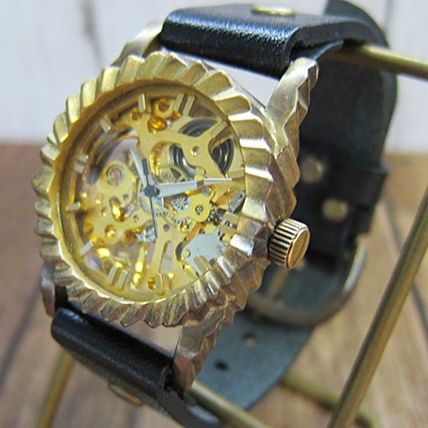 【時計職人のハンドメイド腕時計】手巻き式時計　WB-034