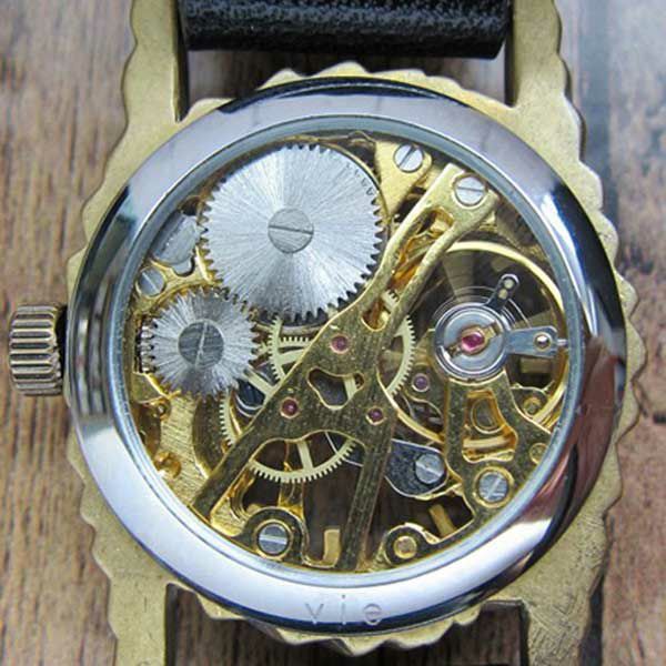 【時計職人のハンドメイド腕時計】手巻き式時計　WB-034