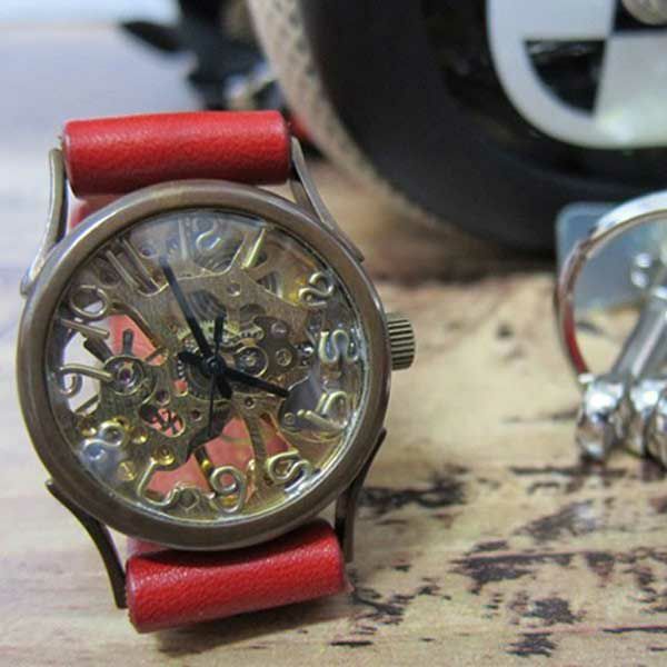 【時計職人のハンドメイド腕時計】手巻き式時計　WB-044