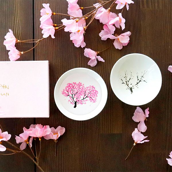 【温度で色が変わる冷感盃】桜　白平盃　ペアセット