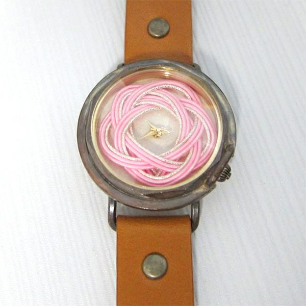 【時計職人のハンドメイド腕時計】水引時計　桜