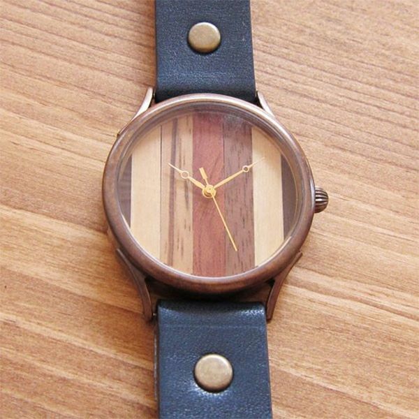 【時計職人のハンドメイド腕時計】ウッド　Lサイズ　WB-081