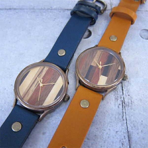 【時計職人のハンドメイド腕時計】ウッド　Lサイズ　WB-081