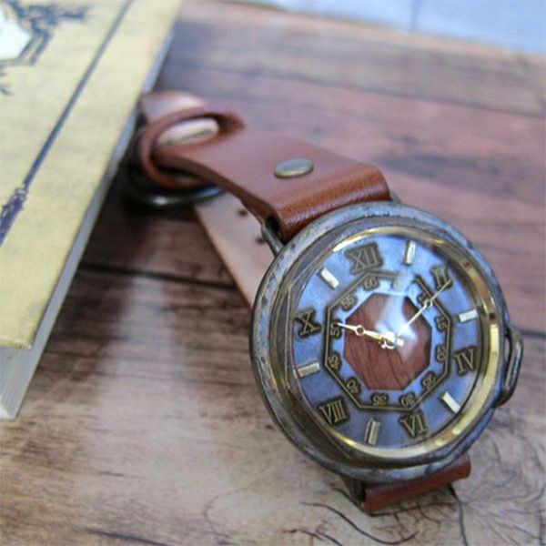 【時計職人のハンドメイド腕時計】ウッド文字盤　Mサイズ　WB-007