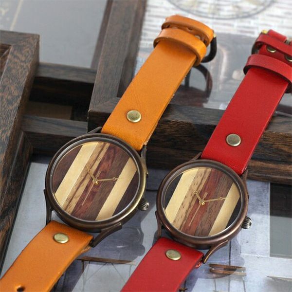 【時計職人のハンドメイド腕時計】ウッド　XLサイズ　WB-081