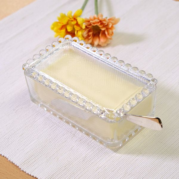 【ガラス製】レトロかわいいバターケース