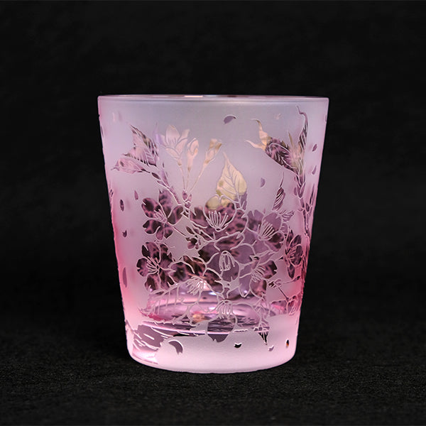 紫紅桜グラス【サンドブラスト】
