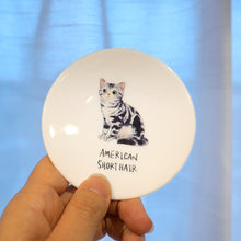 画像をギャラリービューアに読み込む, ゆる猫豆皿　５枚セット（アメリカンショートヘア・スコティッシュ・ノルウェージャン・ベンガル・マンチカン）
