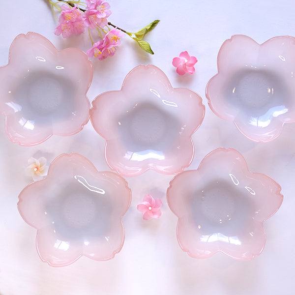 【桜のガラス皿】はなほのか　中鉢　 ５枚セット