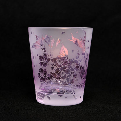 紫紅桜グラス【サンドブラスト】
